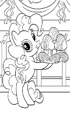 Kolorowanka Pinkie Pie niesie słodkości